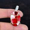 Kingman red mohave copper turquoise pendant gemstone jewelry statement pendant 925 sterling silver pendant handmade jewelry gifts for women