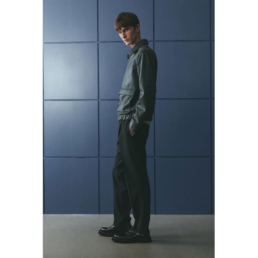 H M Criss Leg Pants Regular Fit Dark Grey