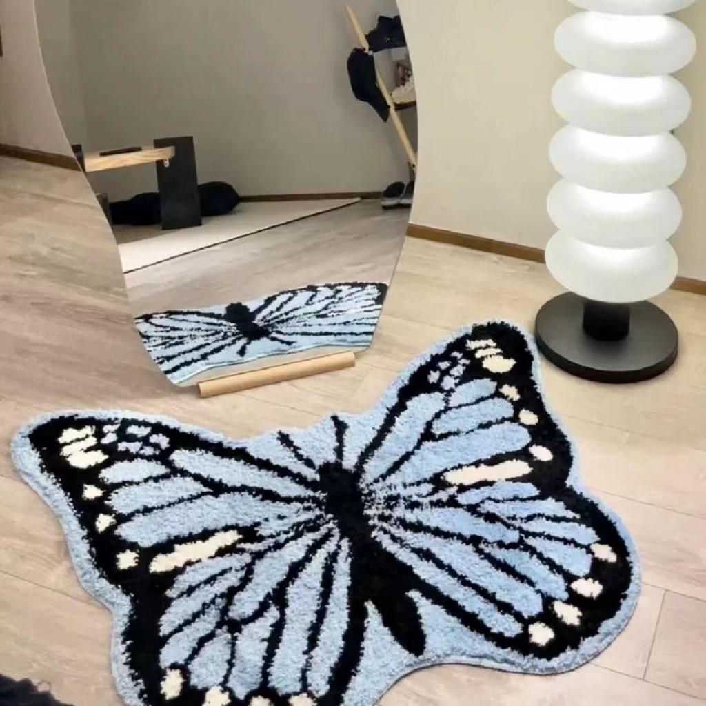 Butterfly Shaped Living Room Carpet Bedroom Entrance Floor Mat Anti-slip Bathroom Mat