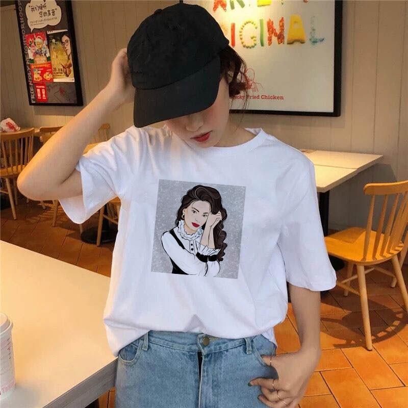 Ming Hong Summer Short Sleeve Oversized 