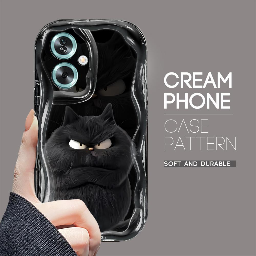 

Милий мультяшний візерунок, кремовий текстурний корпус, м’який силіконовий чохол з хвилястим краєм для OPPO Reno Realme Realme Narzo 10