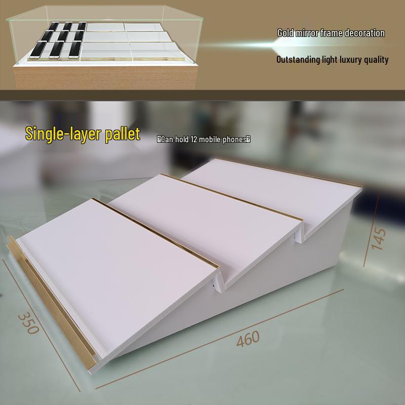 Multi-Layer Universal Mobile Phone Stand with Yati Level Display and Step-Style Shelves