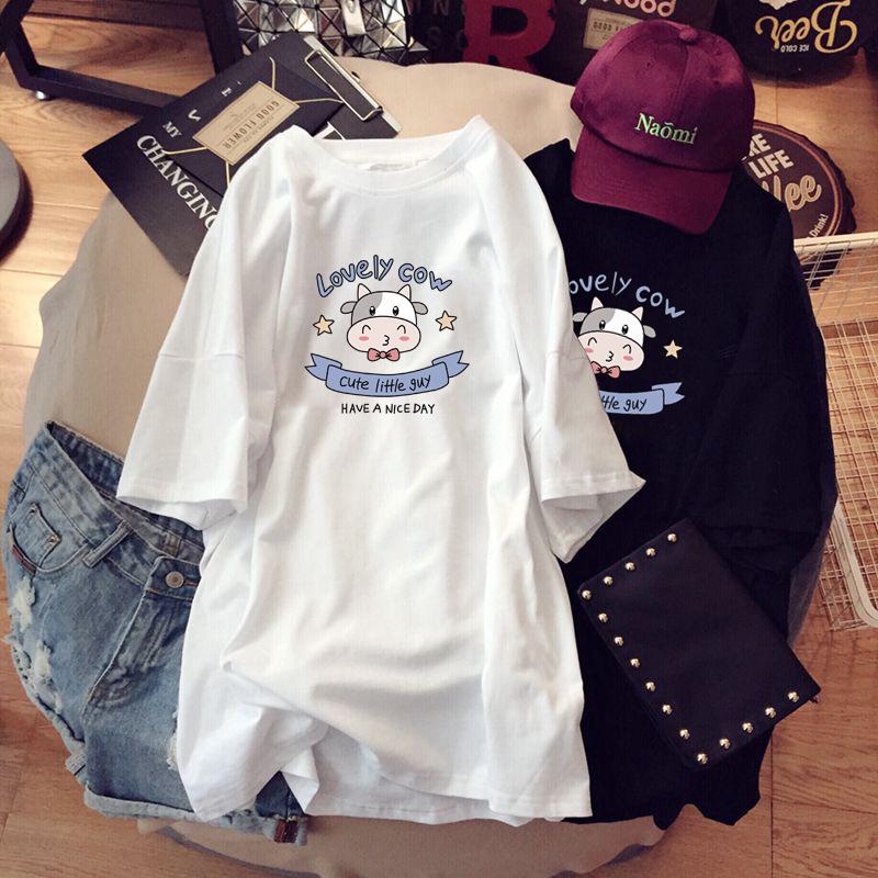 Maternity Summer Short-Sleeve Cotton T-Shirt - Fashionable Loose Fit Mid-Length Top for Expecting Moms (2023)