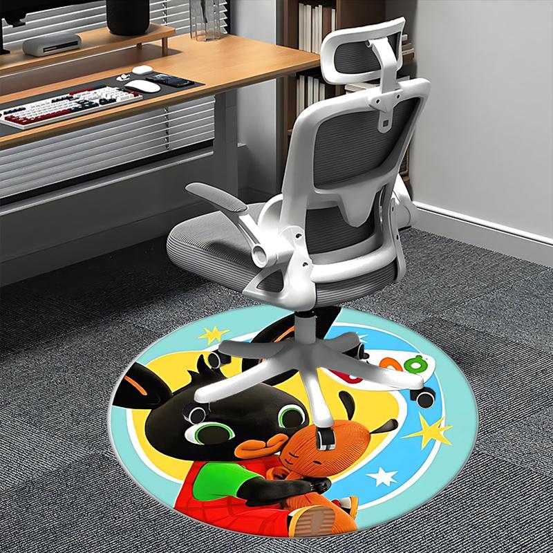 

Bing Rabbit,Bing Character Chair mat Round Rug Office carpet, Non slip, Suitable for Living Rooms, Bedrooms decor.1205287a 80cm by 80cm
