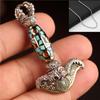Tibetan Ritual Tools: Retro Silver Yueling Knife, Elephant Trunk Pendant, Vajra Pestle Accessories - Unisex Cultural Gifts