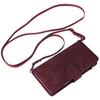 For iPhone 16 Pro Case Zipper Multi-Pocket Wallet Leather Phone Cover with Shoulder and Wrist Straps