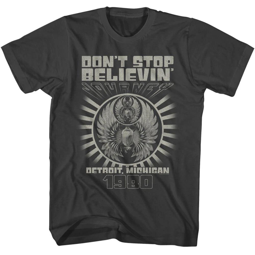 Journey Don t Stop Believin Detroit 1980 Men s T Shirt Rock Music Concert Merch 4XL
