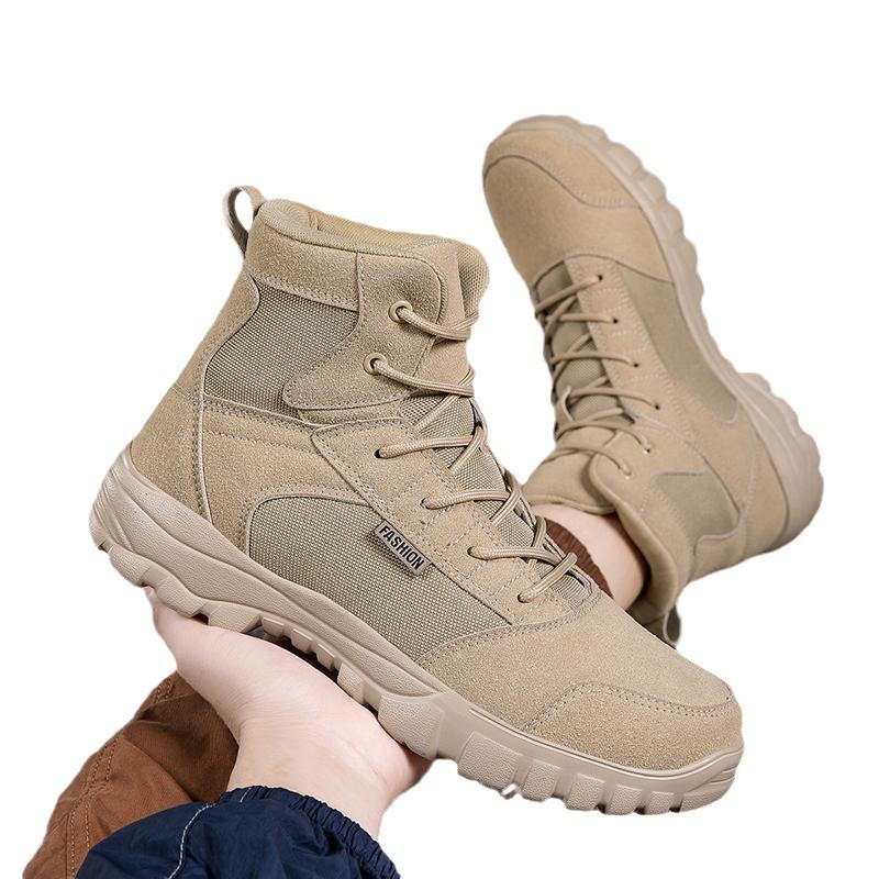 Plus Size Men's High-Top Outdoor Combat Boots - Ultra-Light, Cold Cement Outsole, Autumn/Winter Style