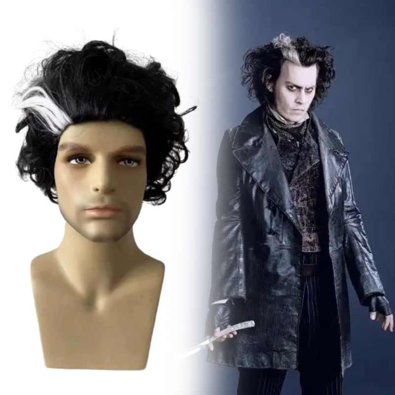 Sweeney Todd The Demon Barber Of Fleet Street Wig Short Curly For Halloween Party Cosplay