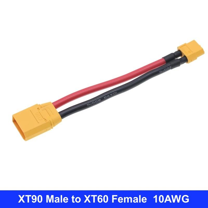 XT90 To XT60 Adapter Cable Electric Adjustable Battery Charger Male and Female Plug 10cm Silicone Wire 10AWG