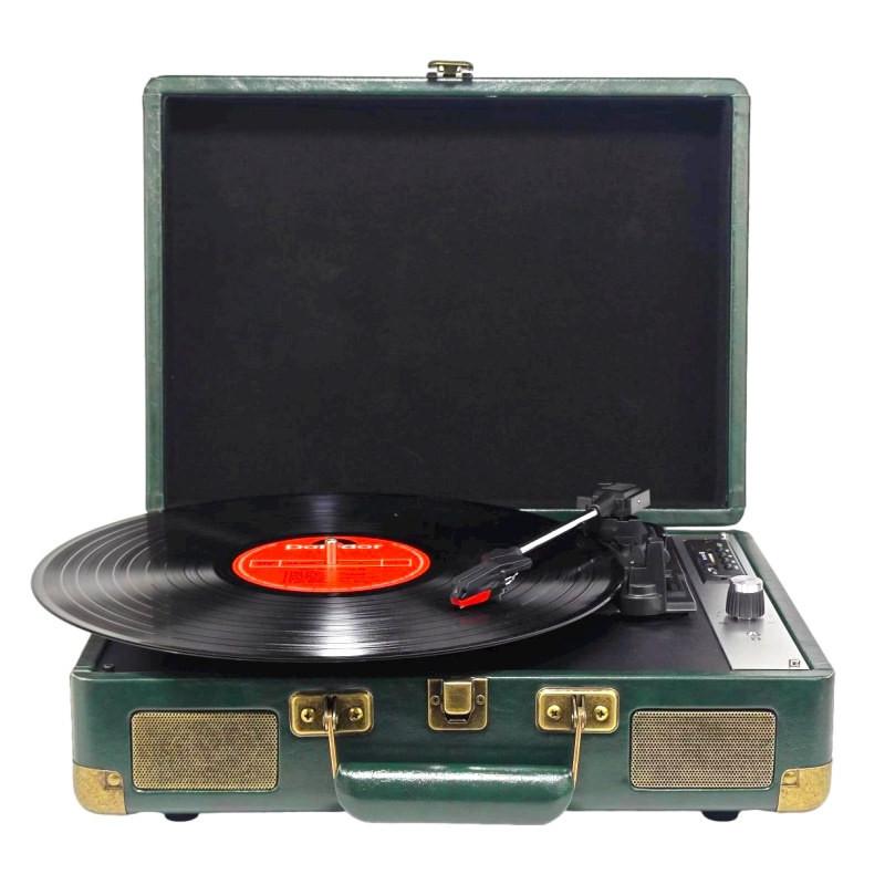 All-in-one Antique Stereo Household Phonograph Vintage Vinyl Leather Surface Record Player Bluetooth Speaker New 350x260x120mm