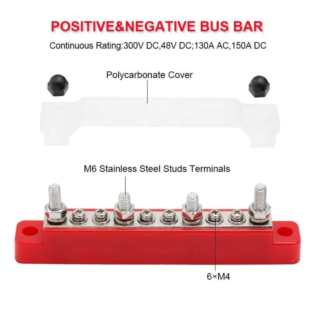 Waterproof Power Distribution Block M6 Stud Bus Bar Power Distribution Terminal Block  RV