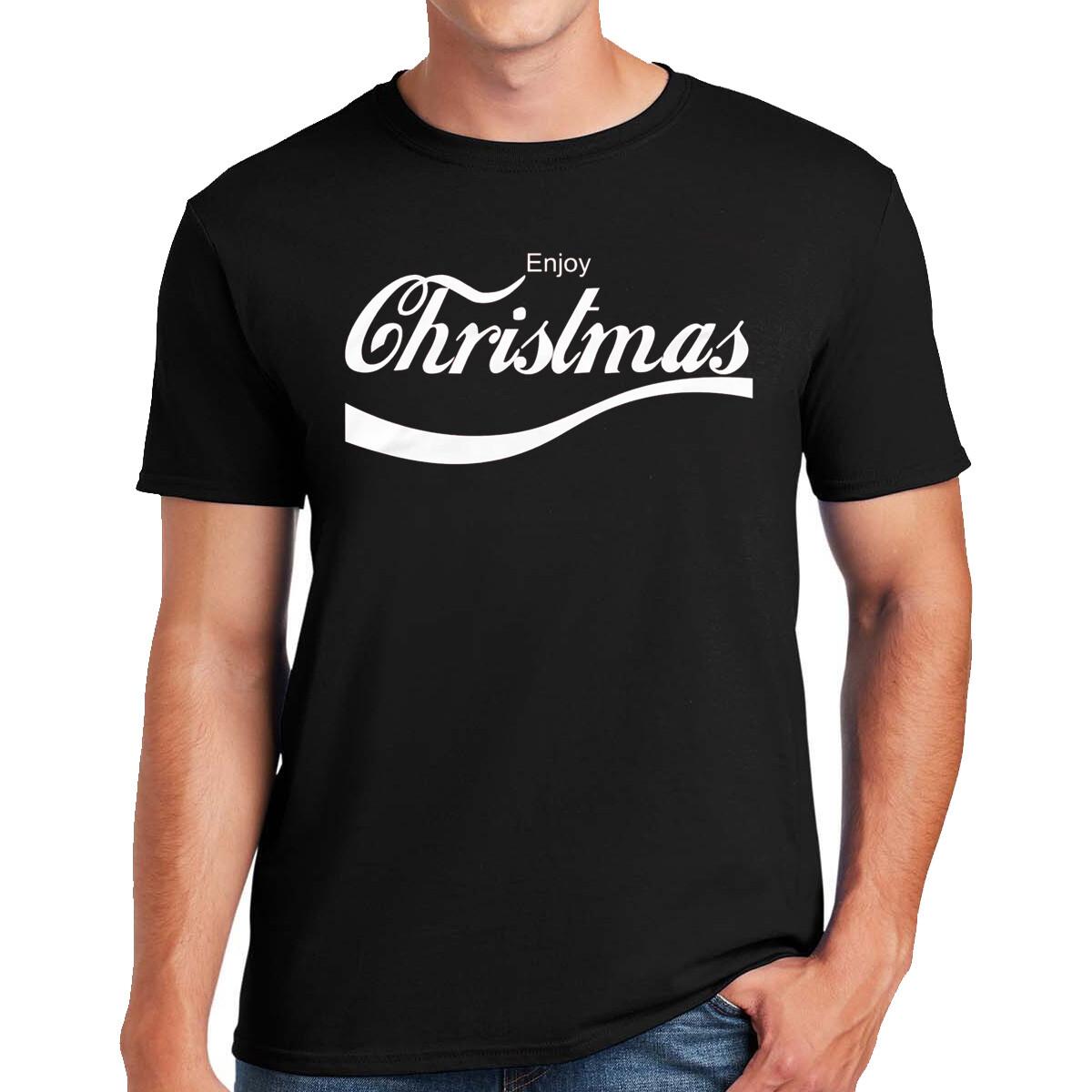 Enjoy Christmas T-Shirt Xmas Santa Mens Funny Gift Present Top Tee S разноцветный
