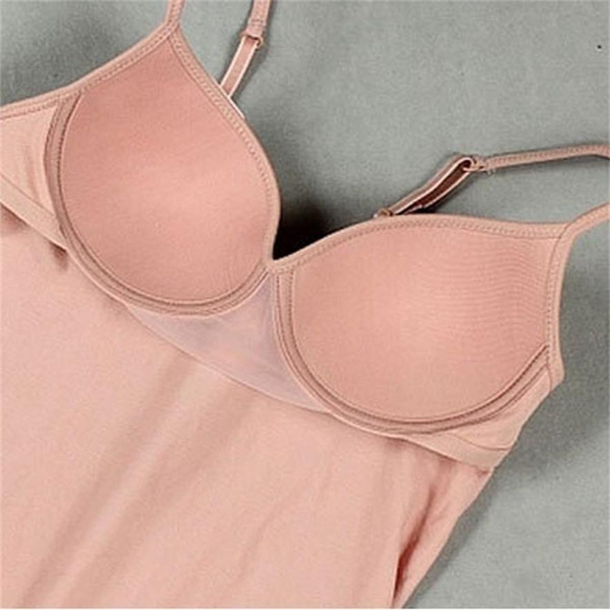 Sommer Damen Nahtloser Leibchen-BH Sling Bottoming Shirt V-Krawatte Brustpolster Ärmellose Weste