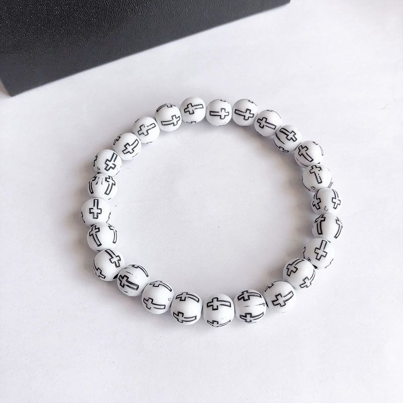 Dark Hip Hop Skull Beaded Bracelet Punk Gothic Retro Couple