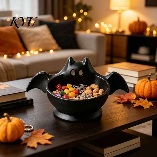 Key And Coin Holder Halloween Bat Shaped Storage Bowl, Cute Candy Tray, Spooky Home Plastic Trinket Container Tabletop Ornament, Multifunctional