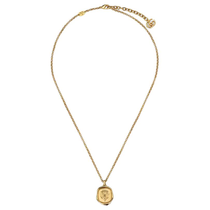 Gucci Spring Summer 2026 Collection Badge Design Fashion Jewelry Necklace Unisex necklace Gold 863810-I4600-0912