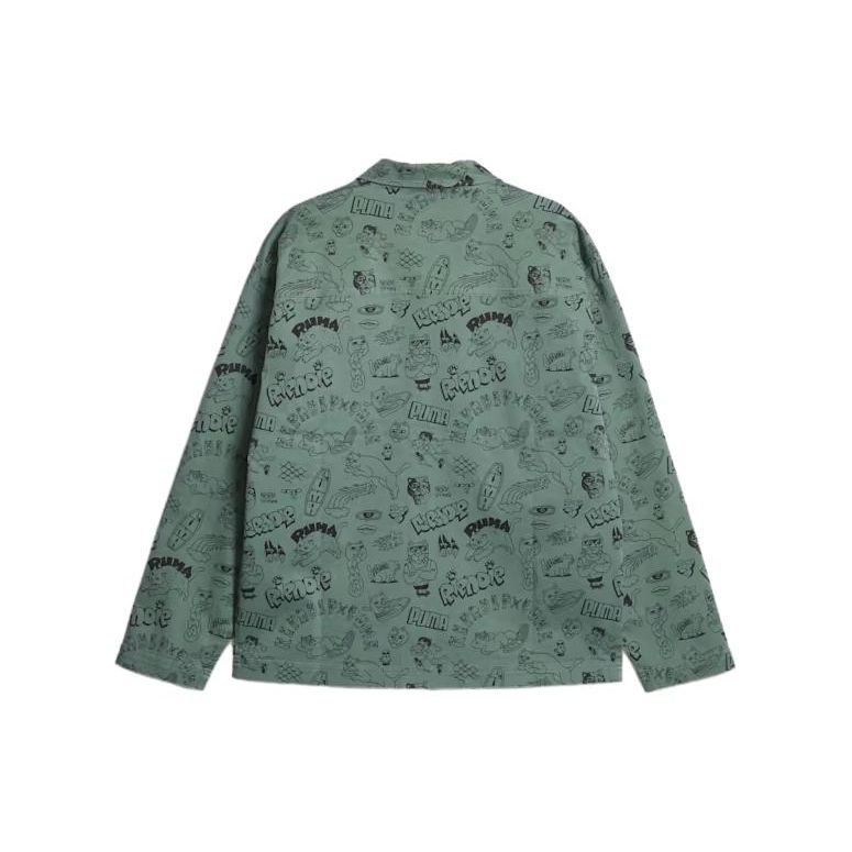 Puma X Ripndip Collaboration SS23 Comic Print Twill Zip Collar Long Sleeve Jacket Men Jackets Eucalyptus 622198-44