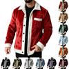 Men's Casual Christmas Flannel Jacket, Long Sleeve Holiday Outerwear with Pockets