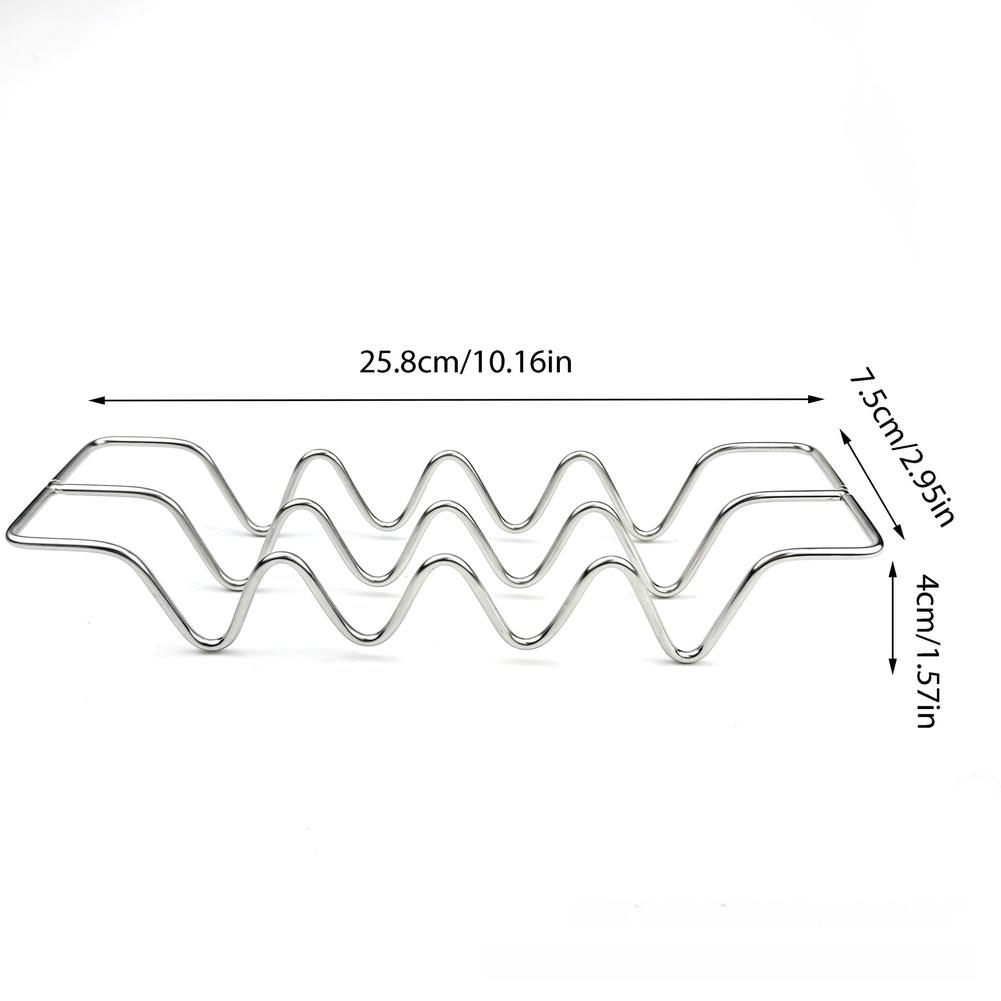 201 Stainless Steel Taco Holder Stand with W Shape for Burritos Pancakes Hot Dogs Sandwiches Compact and Lightweight