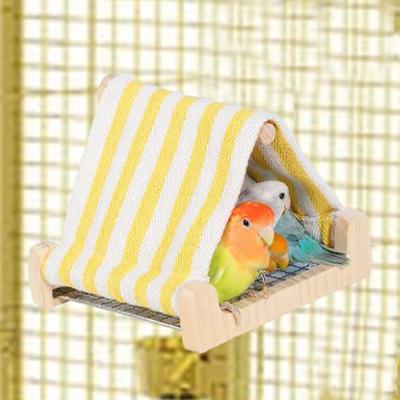 Bird Nest .7x16.5x15cm Hanging Hammock Bed Sturdy Wood Parakeet Hideaway for Pet Parrot
