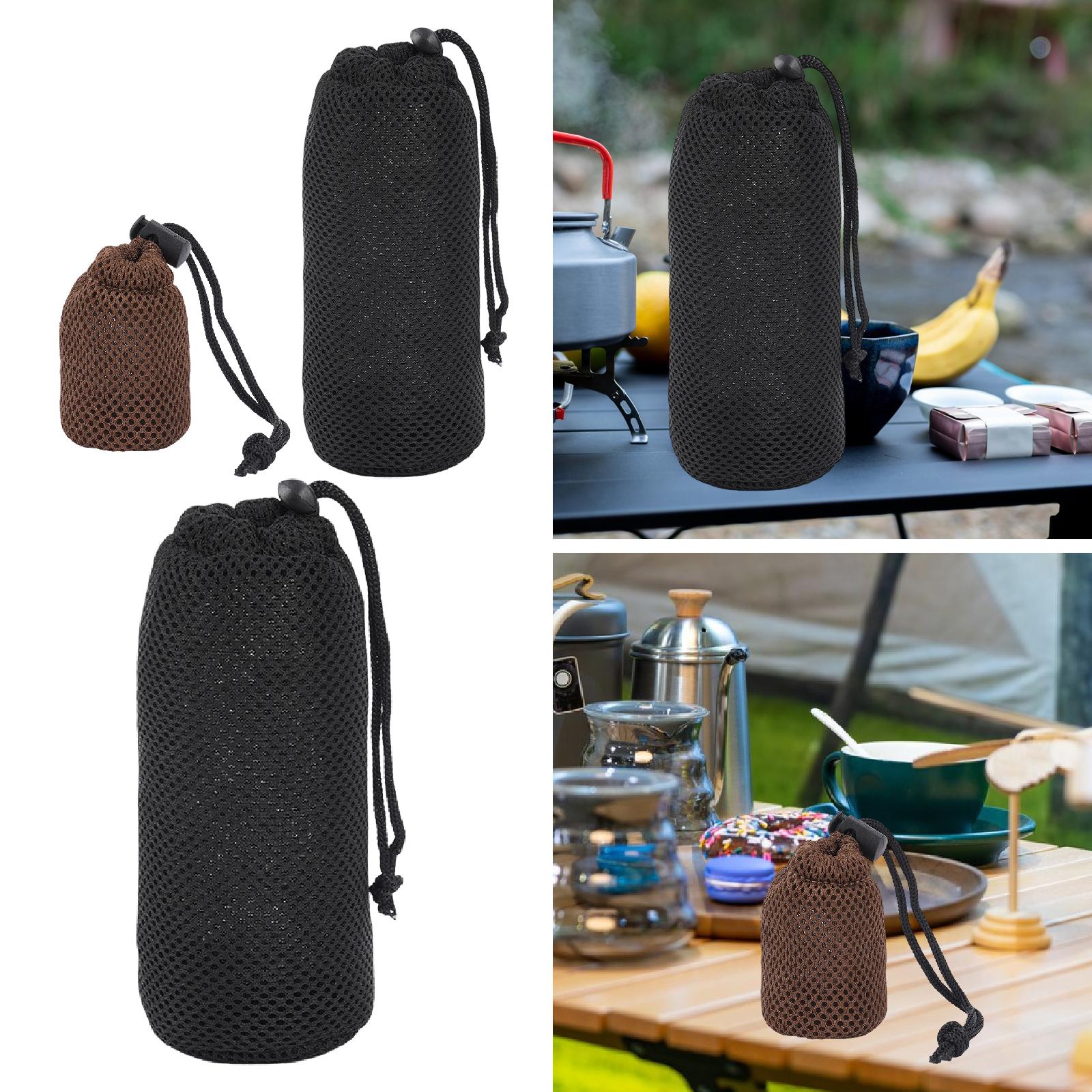 Mesh Bag Gear Organization Multi Purpose Storage Bag for Travel Hiking Cups Outdoor 3.5x3.5x7cm