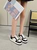 Leather board shoes women's summer 2025 new platform women's shoes versatile and thin white shoes women's lace-up shoes
