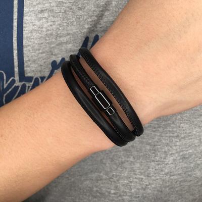 Men Women Wrap Leather Bracelets Charm Bracelet Black Clasp Bracelet Vintage Wristbands Gifts