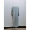 Women's Solid-Color, Straight-Cut, Pocketed, Loose-Fit Dress with Curved Hem for Fall/Winter