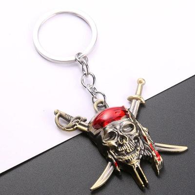 Hot,Pirates Of The Caribbean Car Keychains Captain Jack Sparrow Mask Skull-head Exquisite Pendant Key