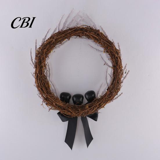 Scary Halloween Door Decor Skeleton Hand Wreath for Front Door, Gothic Spooky Hanging Garland Decoration with Black Bow And Skulls Wall Holiday Party