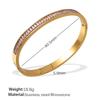 French Stainless Steel Bracelet Sweet Small Fresh Jewelry Does Not Fade Narrow Version Half Circle Full Diamond Buckle Bracelet Women