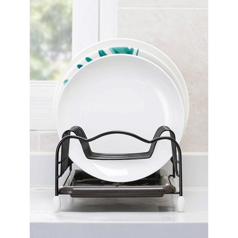 Iron Kitchen Dish Drying Rack Holder with Tray Tableware Storage Shelf Plate Dish Rack Drainer Cabinet kitchen Organizer
