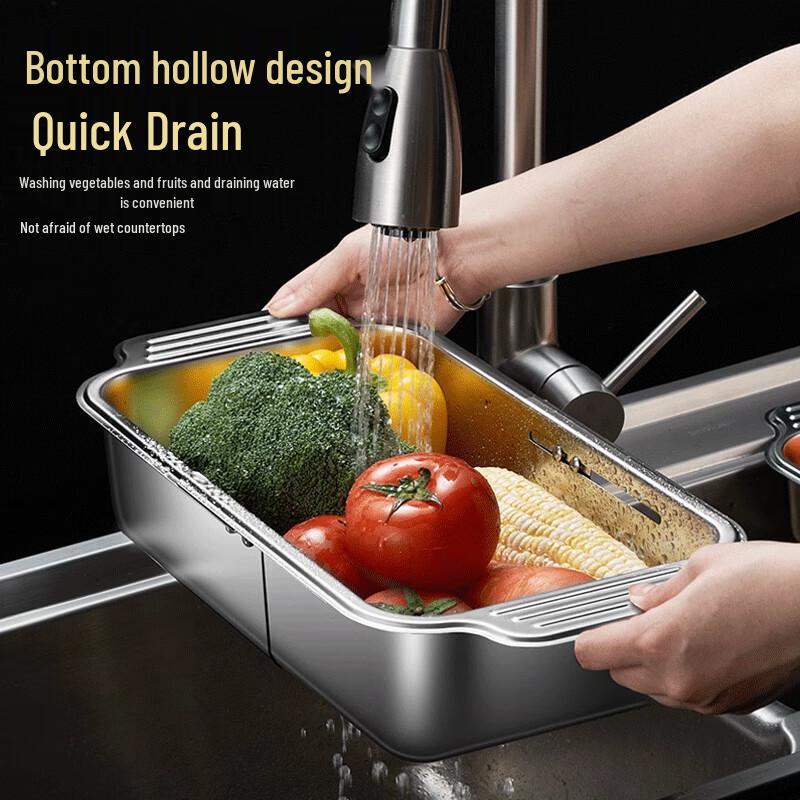 Expandable Stainless Steel Over-Sink Drainer Rack
