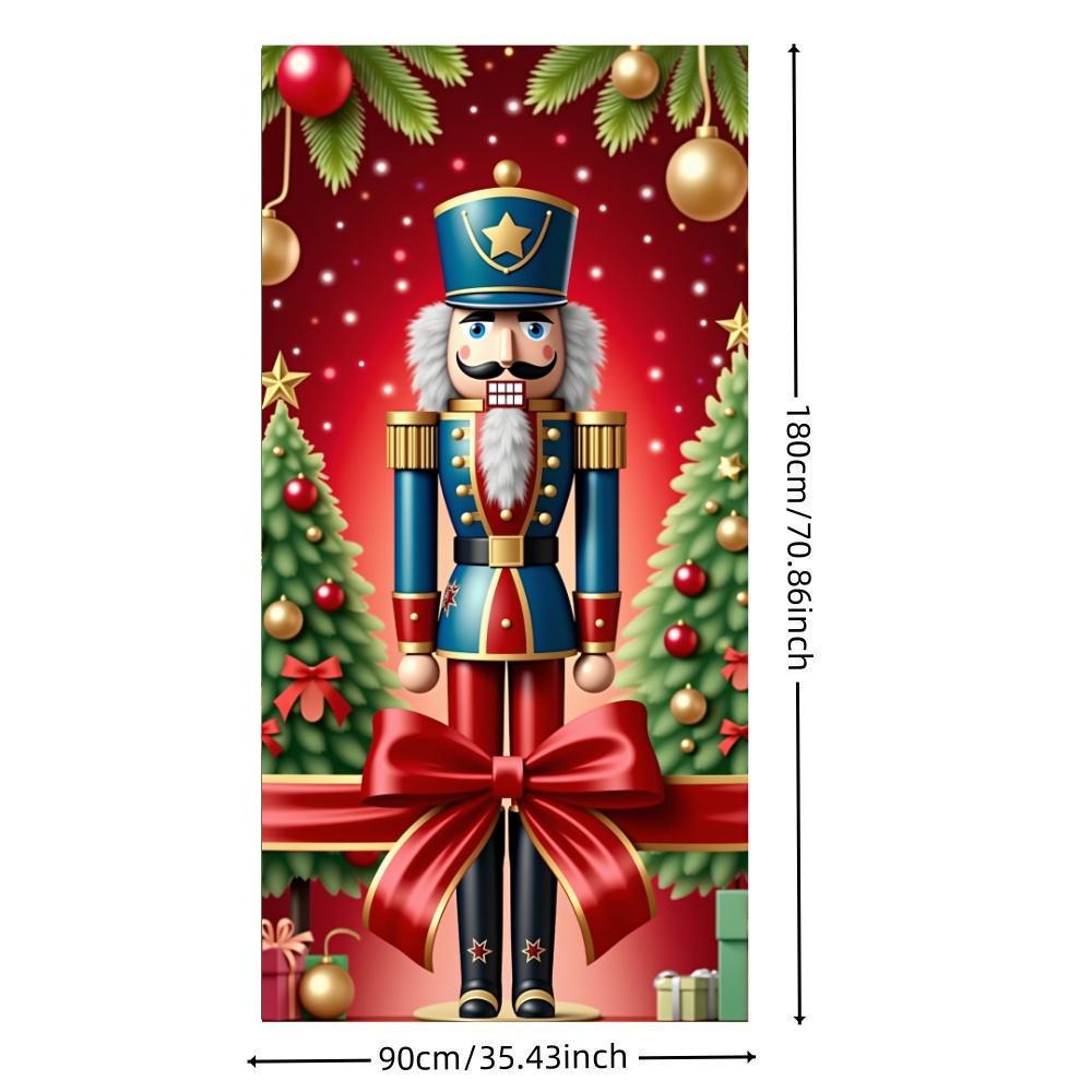 Nutcracker Soldier Door Cover Lining For Christmas Doors Xmas Outdoor Decoration For Front Door Home Christmas Party Supplies