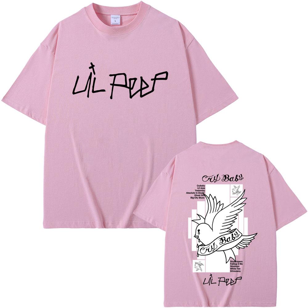 Rapper Lil Peep Crybaby Album Graphic T Shirt Men Women Hip Hop Fashion Tshirts Male Casual Vintage Oversized Short Sleeve Tees