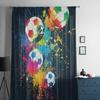 Bunte Fußbälle Luxuriöse Chiffon Sheer Vorhänge für Wohnzimmer Schlafzimmer Dekoration Fenster Voiles Tüllvorhang