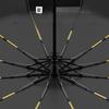 Large Windproof Umbrella featuring Reflective Stripes - Reverse Auto-Folding UV Umbrella Premium Mountain-Climbing Buckle Handle