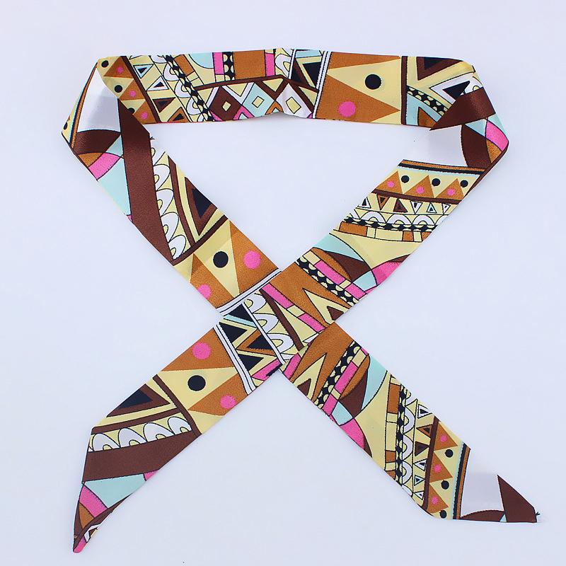 New Fashion Retro Pinrt Bag Luxury Designer Womens Silk Scarf Headwear Long Skinny Tie Scarves Ribbon Accessories Summer