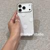Korean Minimalist Glossy White Polka Dots Are Suitable for Apple 17promax Mobile Phone Case, the New iPhone16 Protective Case 15.