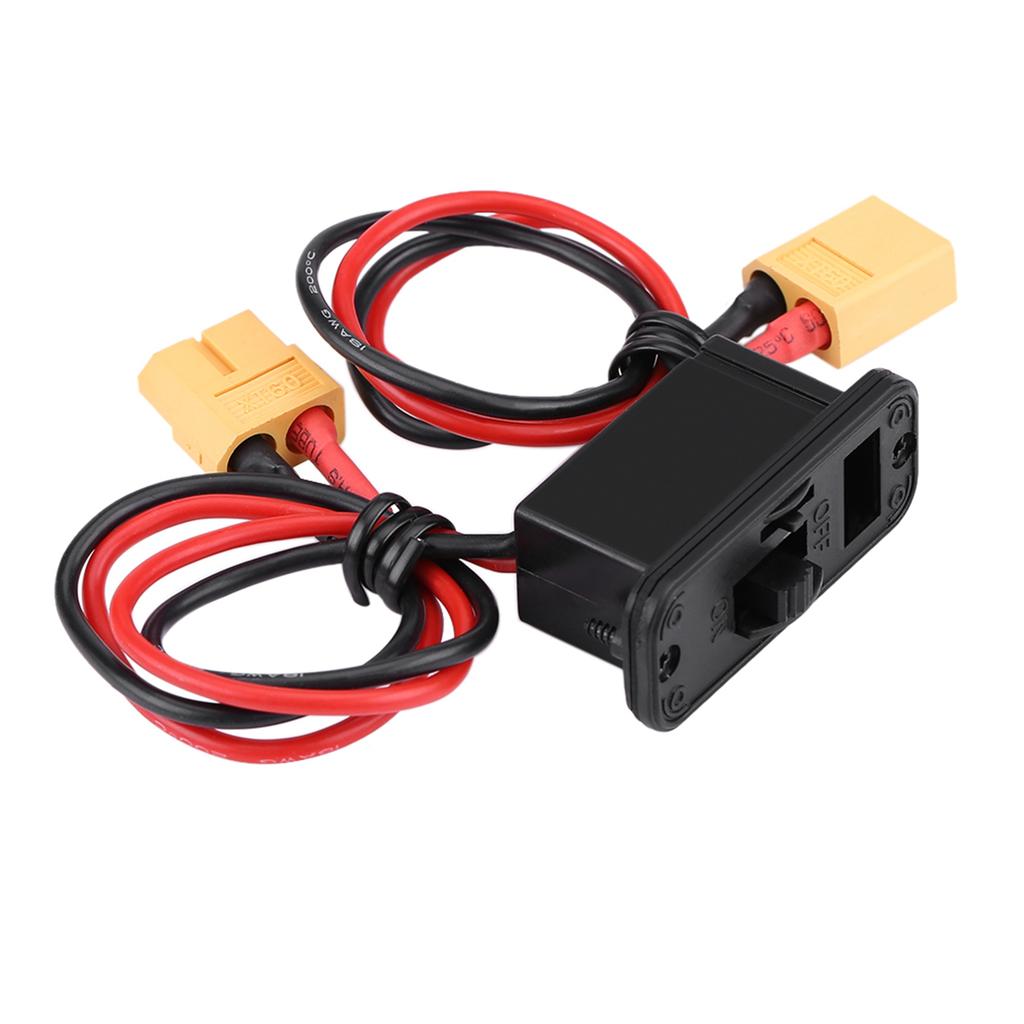 Large Current RC Airplane Model   with On/Off LED, Spare Port for Charging, Hvy Duty XT60 Connector, Male and Female Connectors,  and Convenient