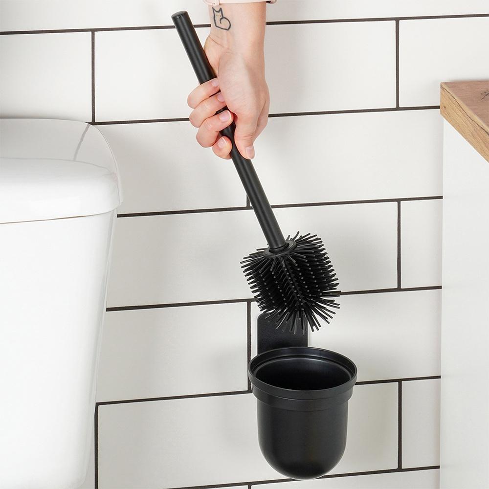 Silicone Toilet Brush, Bathroom, Wall-mounted, Hanging, Self-adhesive