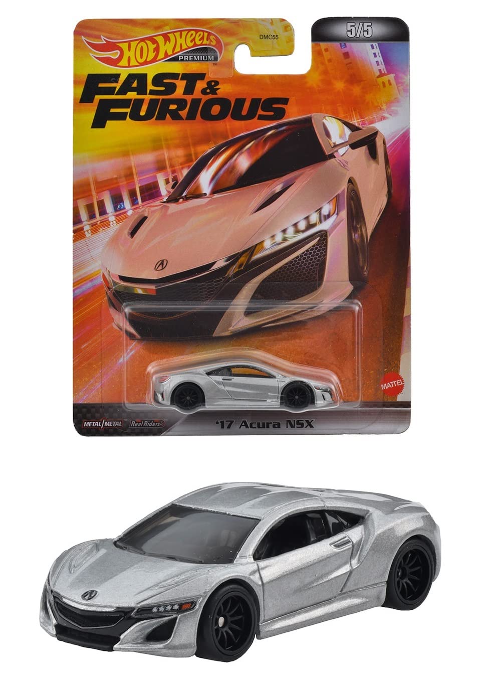 

Hot Wheels Retro Entertainment Fast Furious Acura NSX лет HCP30 и 17 [3 ~] серебряный