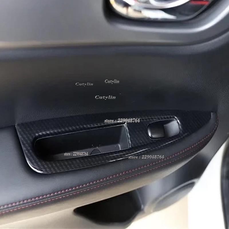 LHD RHD For Nissan Qashqai J11 ABS Carbon Fiber Interior Accessories Side Window Switch Cover Frame Car Decoration
