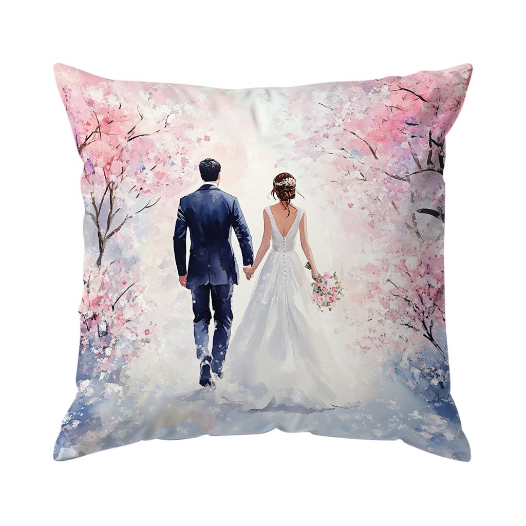 4pcs Setwedding Anniversary Gift Cushions Pillowcase Polyester Cushion Cover Throw Pillow Pillowcover Home Car Sofa Decor