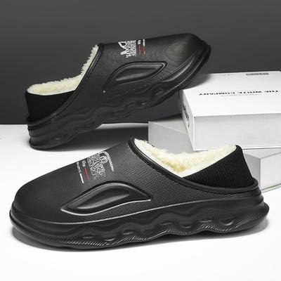 Man Slippers Platform Flexible Outdoor Recommended Slip-on Waterproof Comfortable Wear-Resistant Anti-slip Plus Velvet Keep Warm