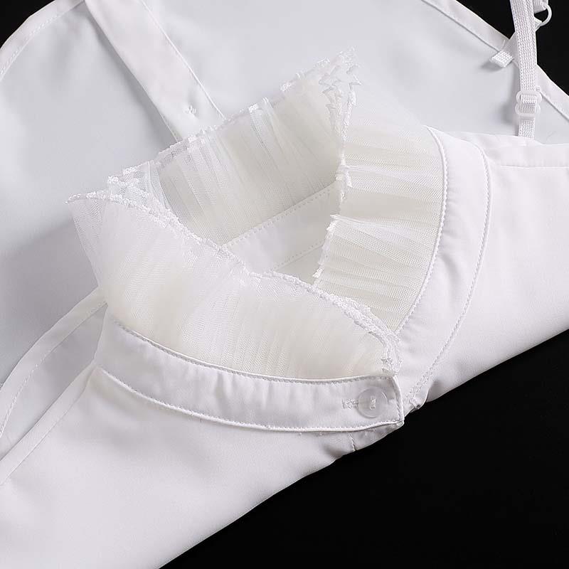 Perfect Match Embroidery Fake Collar Women Lace Detachable Lapel Collar Shirt Top Tie White Ruffles False Collar Woman Removable False Blouse