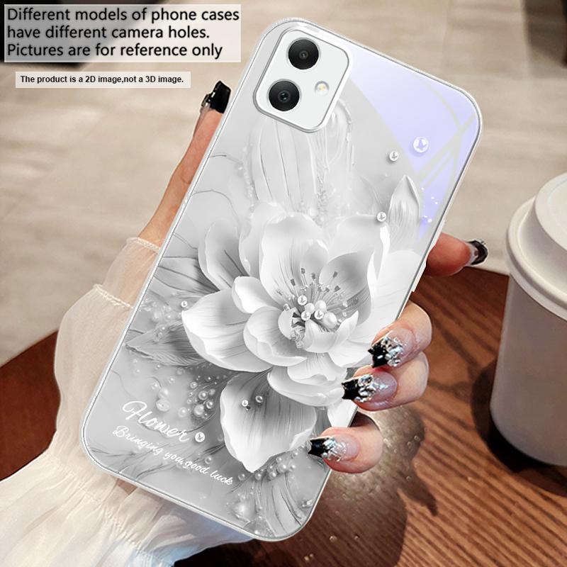 Blooming Blue Flowers For Samsung M02 12 Note 8 9 10 20 A 01 A02 A03 Core 04 05 06 10 12 13 14 15 A16 Glass Ultra Phone Case