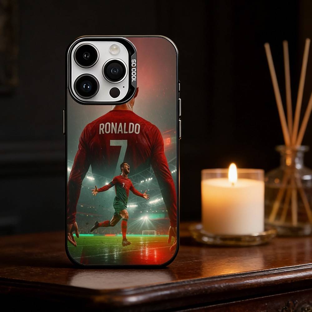 CR7 C-Cristiano R-Ronaldo Pouzdro na telefon Barva Stříbrný kryt Pro IPhone 17 16 15 14 13 12 11 Pro Max Plus