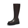 Autumn and winter LZD supply casual medium heel flat bottom large size versatile solid color high boots